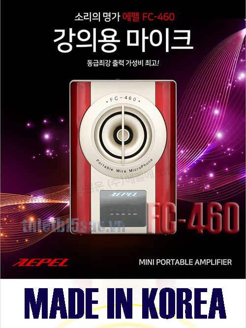 Máy trợ giảng Hàn Quốc AEPEL FC-460, Loa FC460 Made in Korea 32W/40W, micro có dây